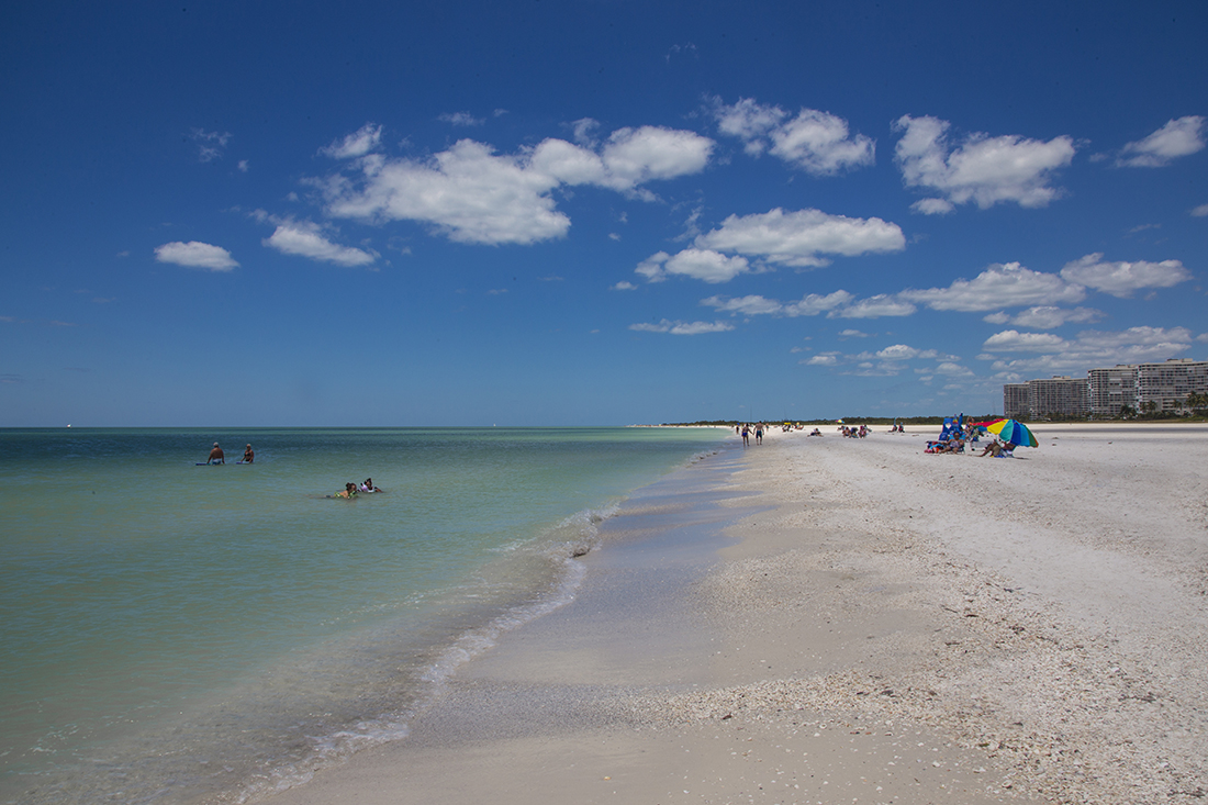The beautiful beach on Marco Island