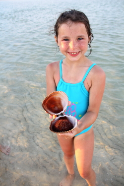 we met this friendly little girl on the beach